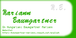 mariann baumgartner business card